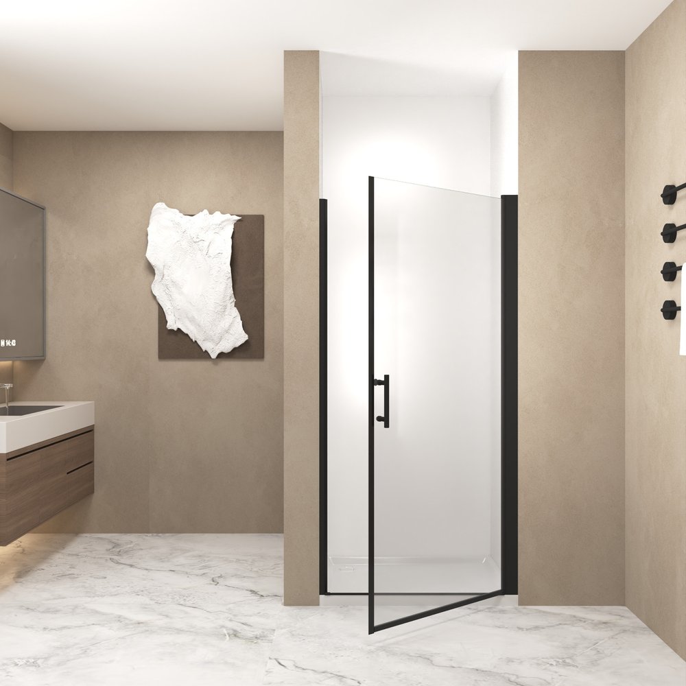 72" X 36" Aluminum And Tempered Glass Shower Door
