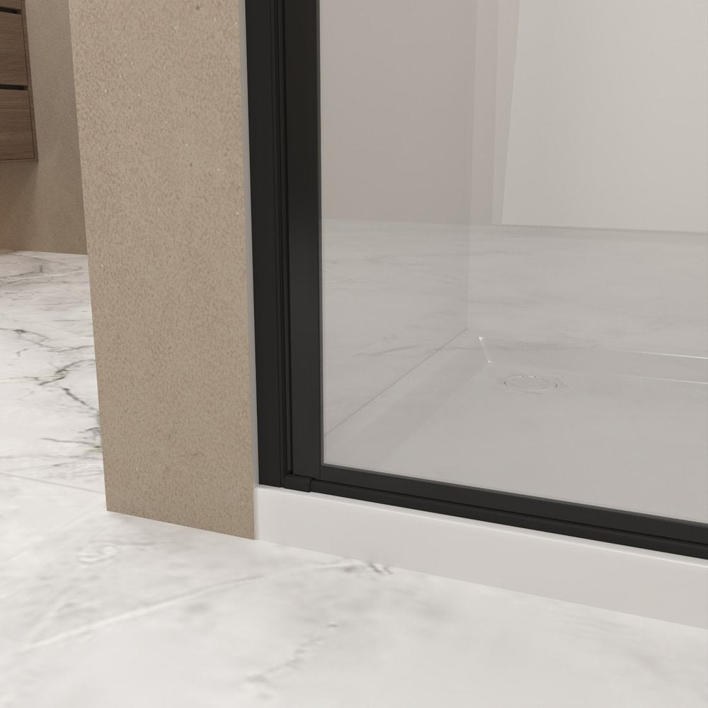 72" X 36" Aluminum And Tempered Glass Shower Door