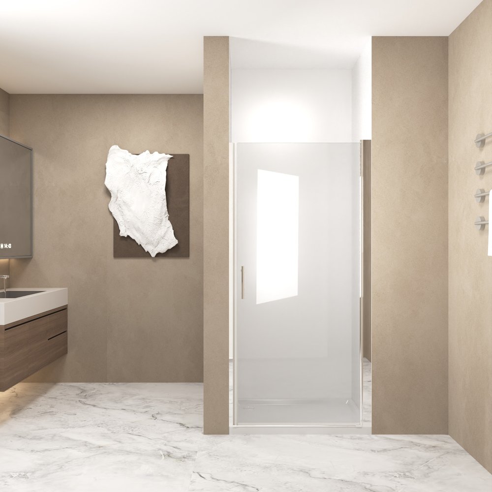 72" X 24" Aluminum And Tempered Glass Shower Door