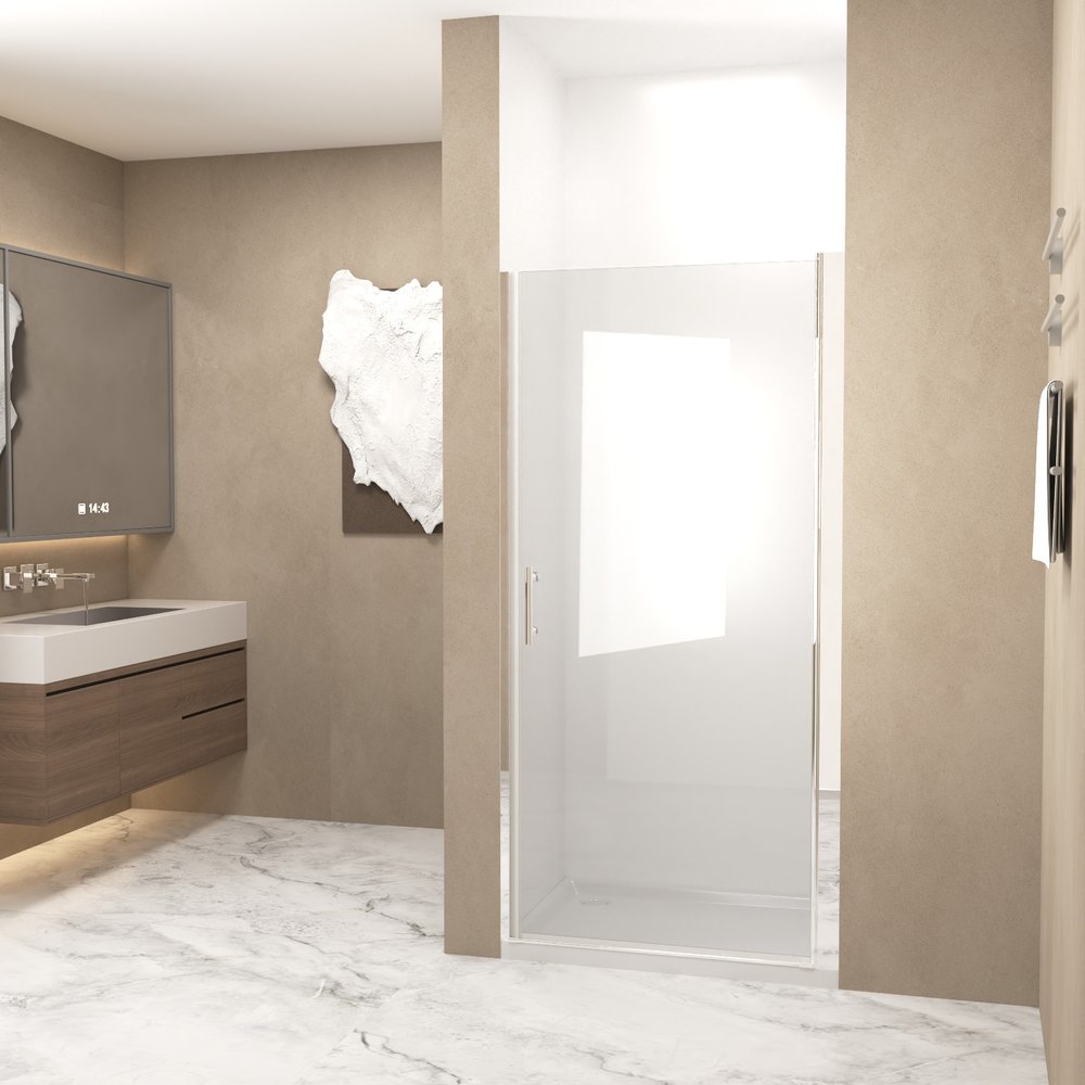72" X 24" Aluminum And Tempered Glass Shower Door