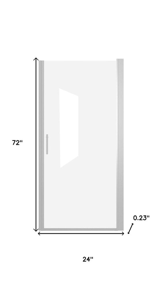 72" X 24" Aluminum And Tempered Glass Shower Door