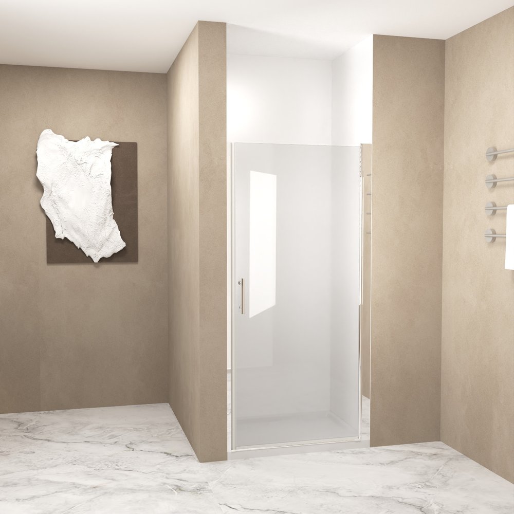 72" X 36" Aluminum And Tempered Glass Shower Door