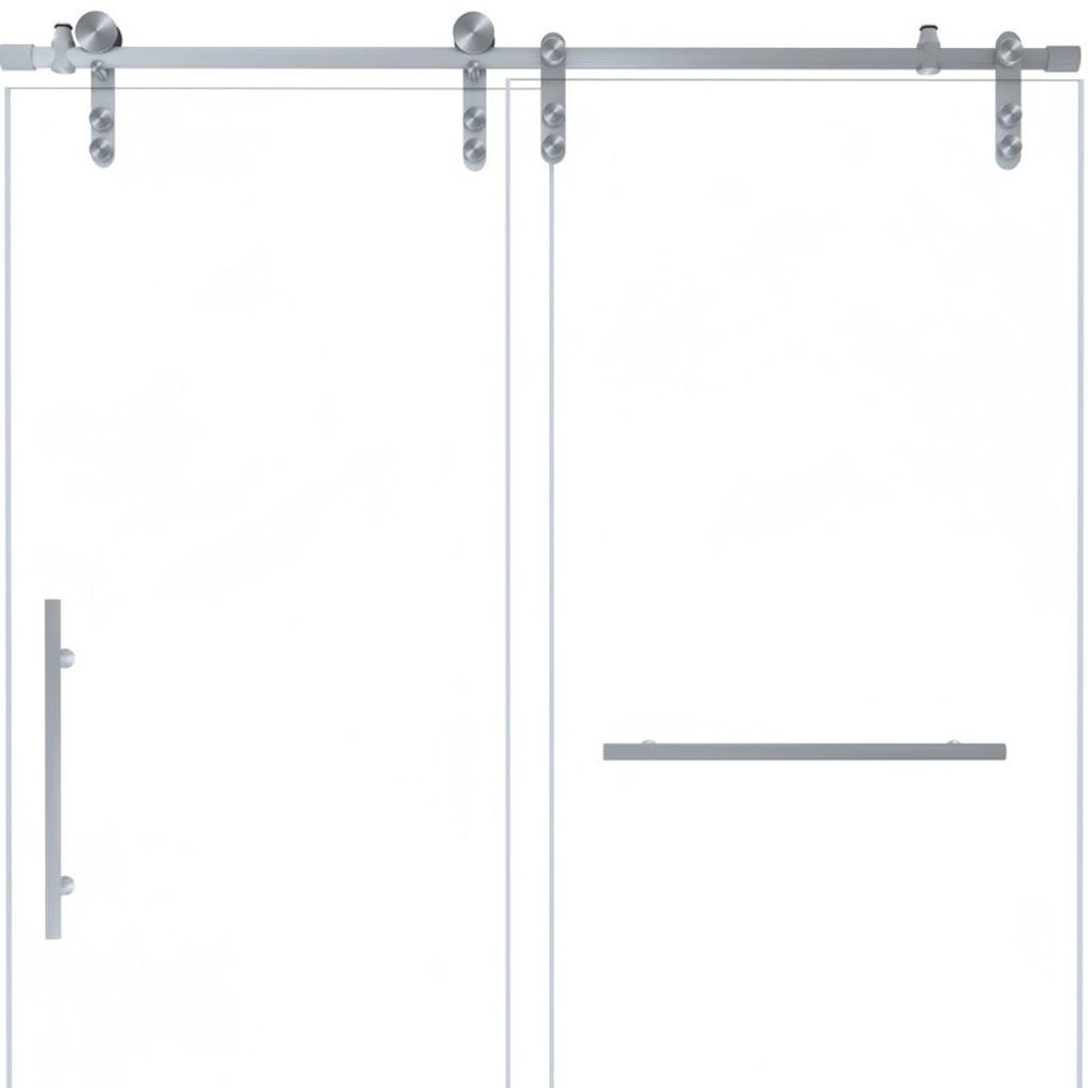 76" X 50" Tempered Glass Shower Door