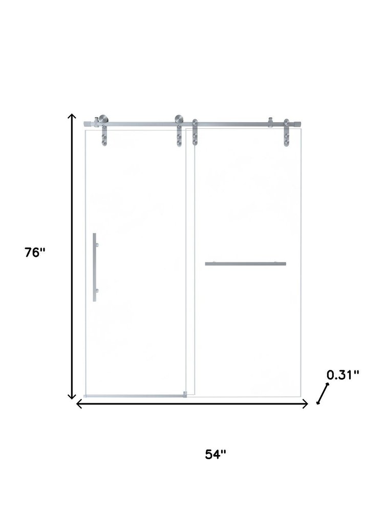 76" X 50" Tempered Glass Shower Door