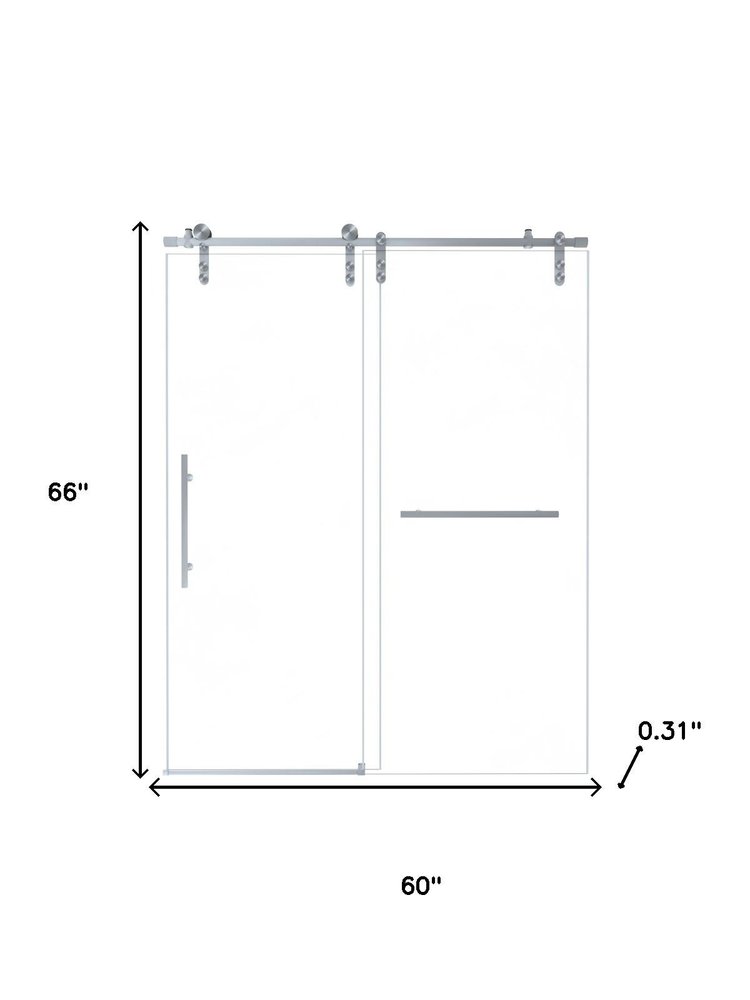 66" X 60" Tempered Glass Shower Door