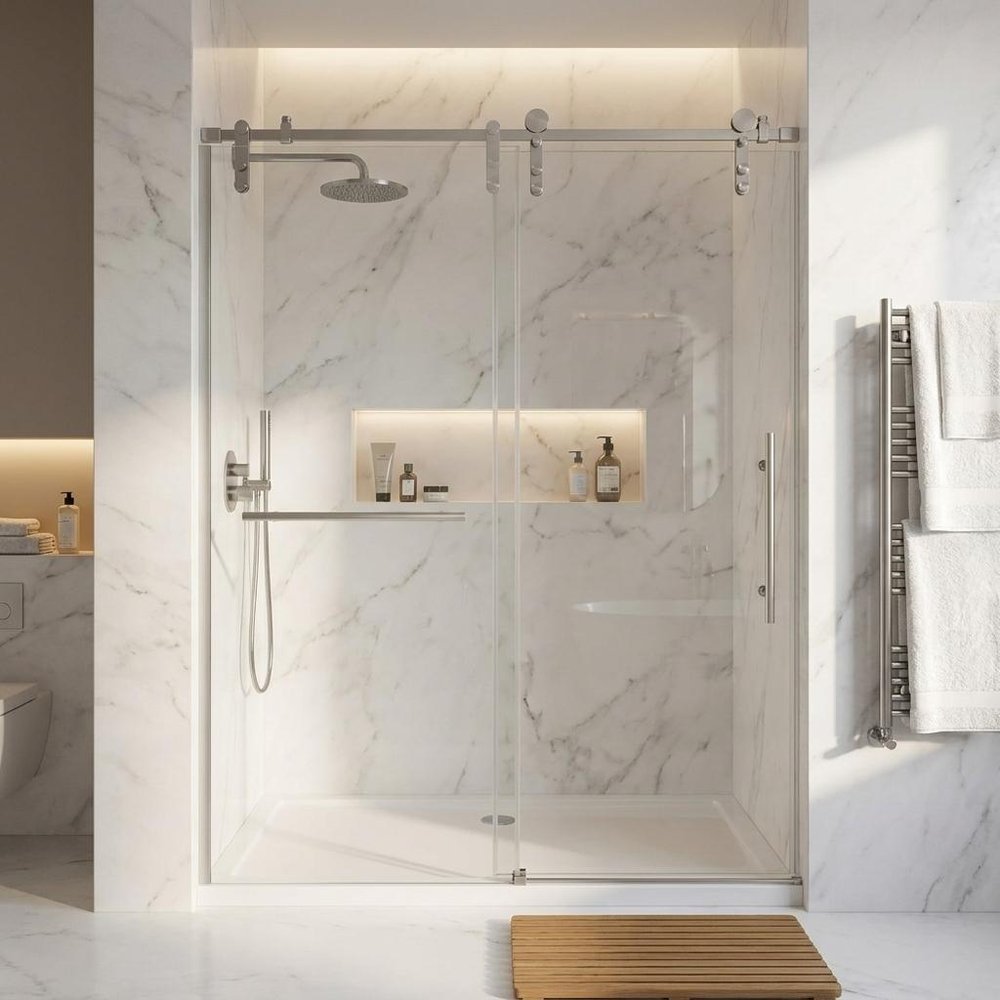 Set Of Two Tempered Glass Shower Doors