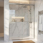 Set Of Two Metal And Tempered Glass Shower Doors