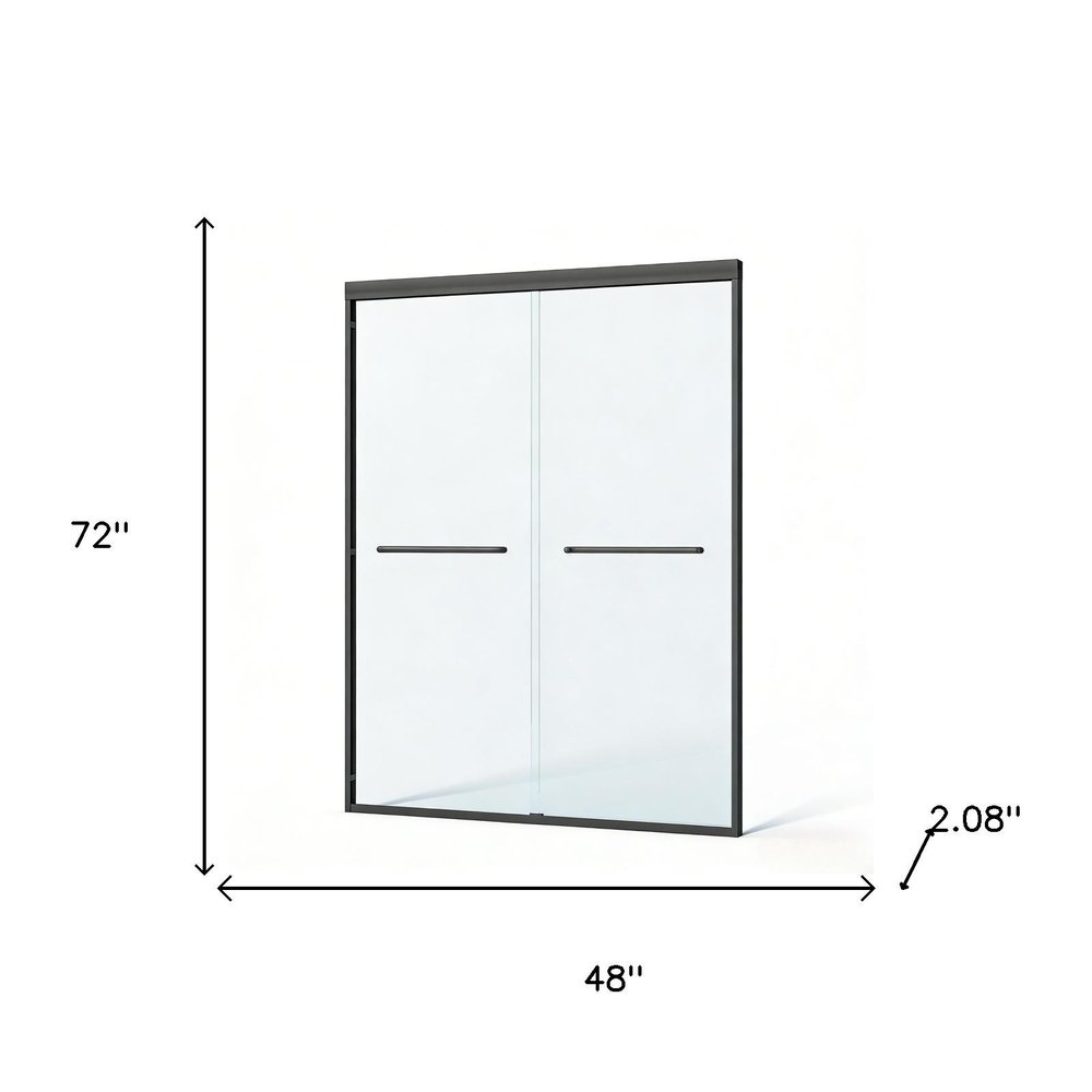 Set Of Two Metal And Tempered Glass Shower Doors