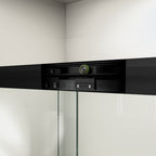 Set Of Two Metal And Tempered Glass Shower Doors