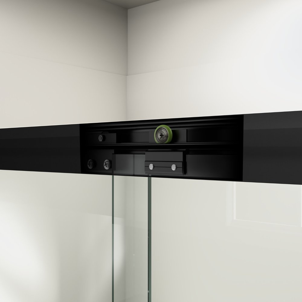 Set Of Two Metal And Tempered Glass Shower Doors