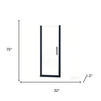 75" X 32" Aluminum And Tempered Glass Shower Door