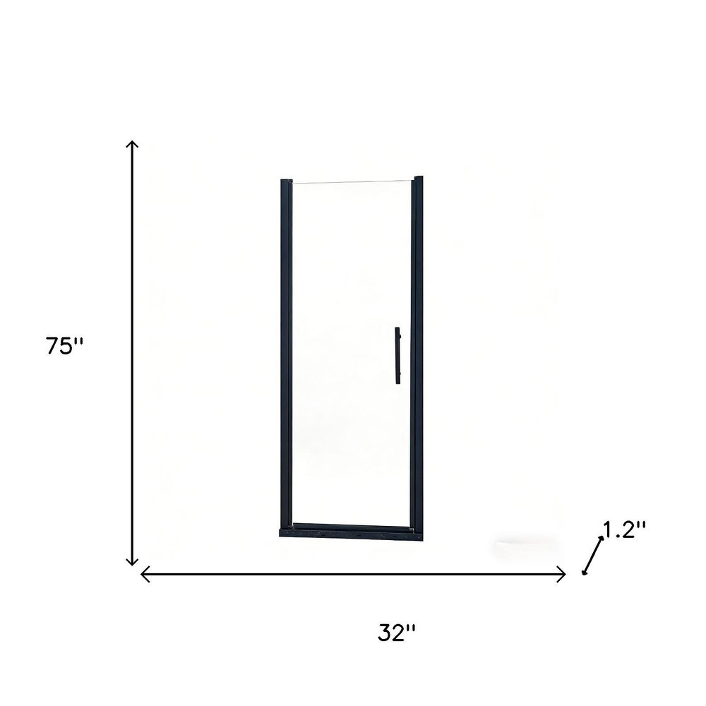 75" X 32" Aluminum And Tempered Glass Shower Door