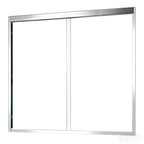 Set Of Two Aluminum And Tempered Glass Shower Doors