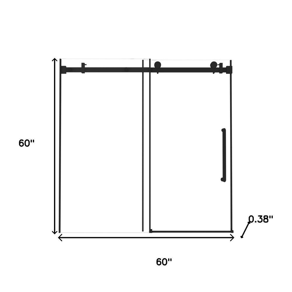 60" X 60" Tempered Glass Tub Door