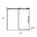 60" X 60" Tempered Glass Tub Door