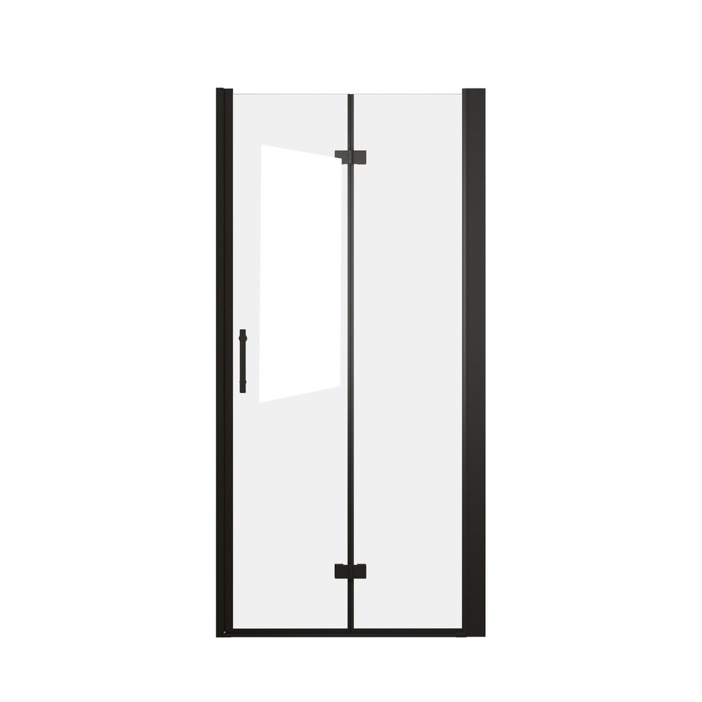 Set Of Two Aluminum And Tempered Glass Shower Doors