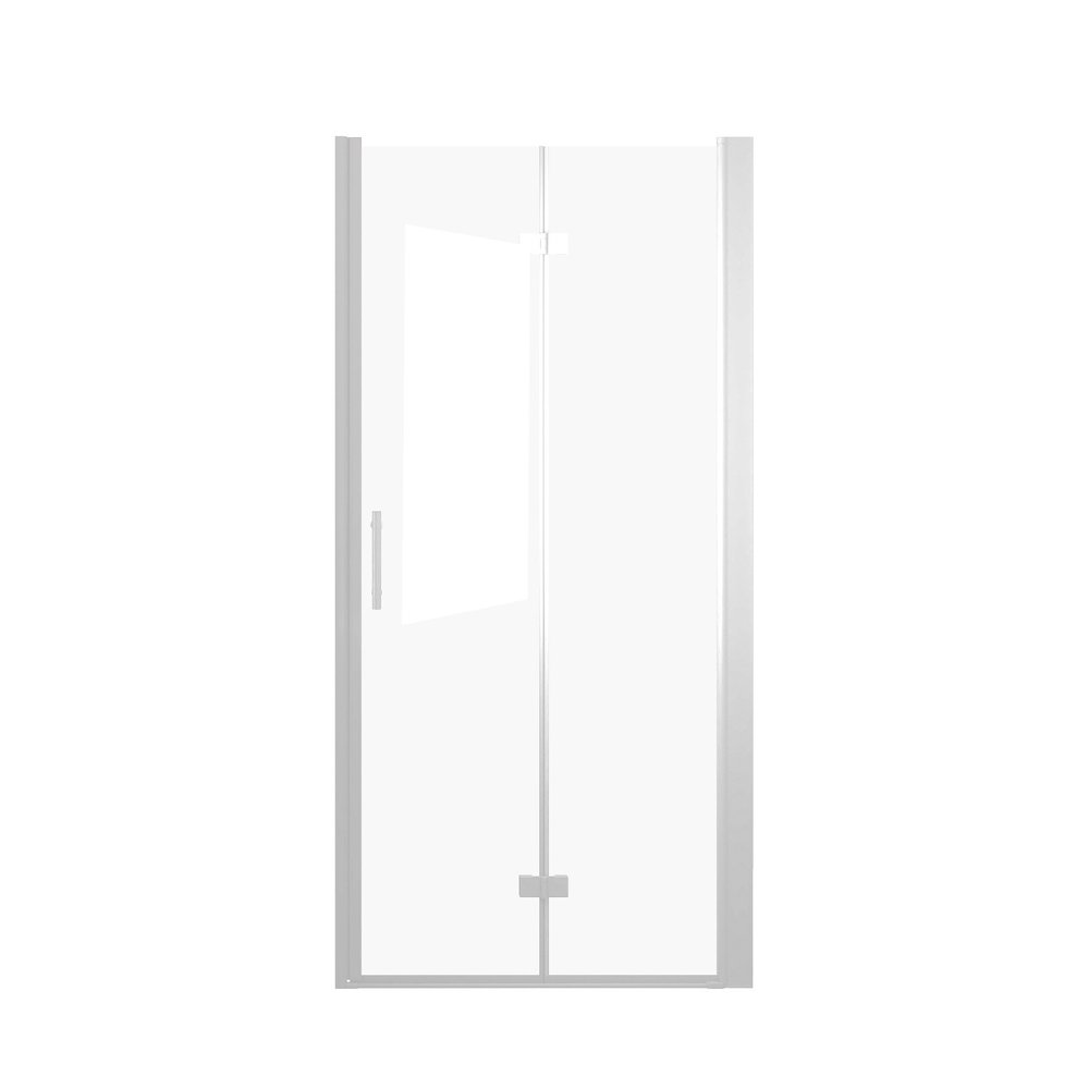 Set Of Two Aluminum And Tempered Glass Shower Doors