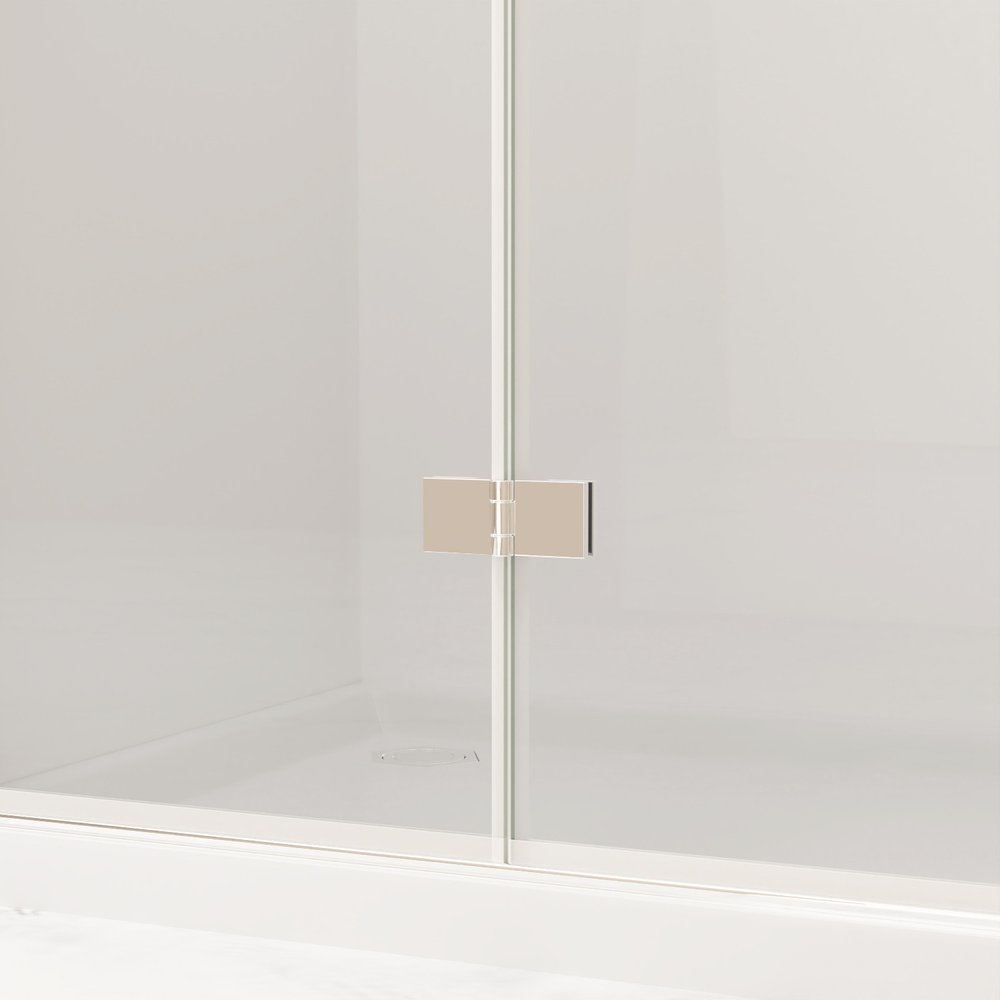 Set Of Two Aluminum And Tempered Glass Shower Doors
