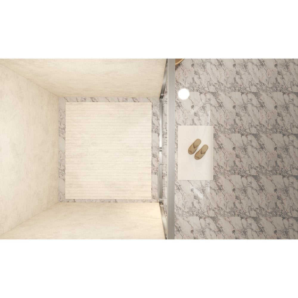 Set Of Two Aluminum And Tempered Glass Shower Doors
