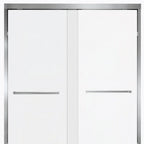 Set Of Two Aluminum And Tempered Glass Shower Doors
