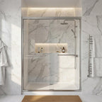 Set Of Two Aluminum And Tempered Glass Shower Doors