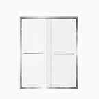 Set Of Two Aluminum And Tempered Glass Shower Doors