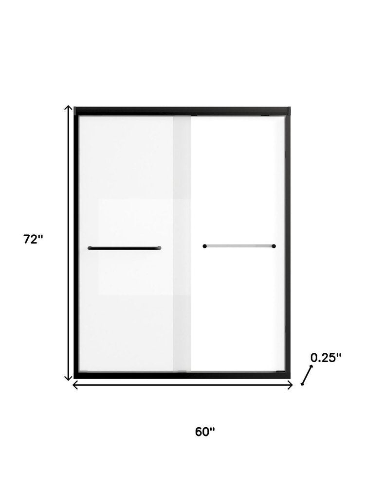 Set Of Two Aluminum And Tempered Glass Shower Doors