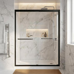 Set Of Two Aluminum And Tempered Glass Shower Doors