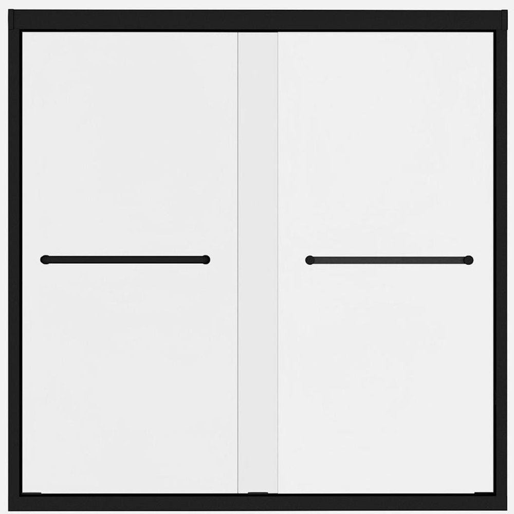 Set Of Two Aluminum And Tempered Glass Shower Doors