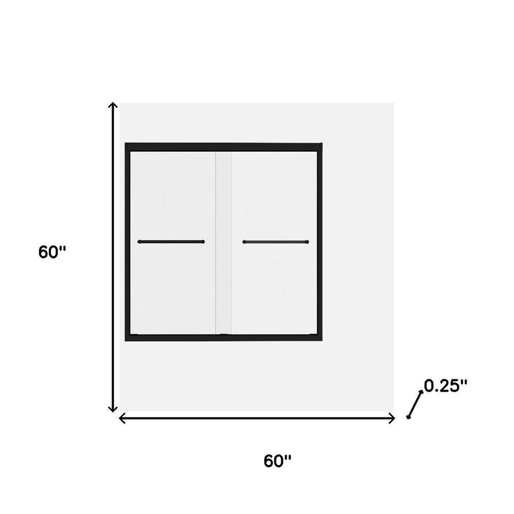 Set Of Two Aluminum And Tempered Glass Shower Doors