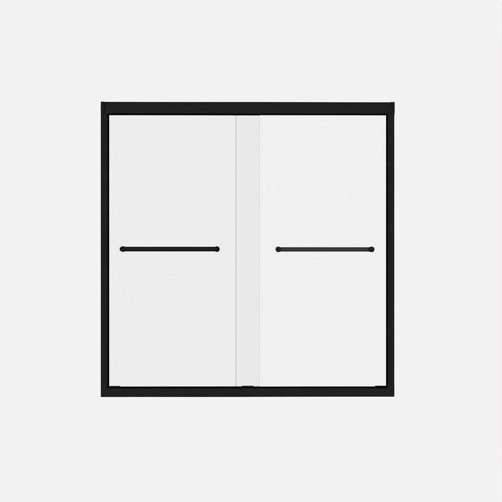 Set Of Two Aluminum And Tempered Glass Shower Doors