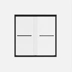 Set Of Two Aluminum And Tempered Glass Shower Doors