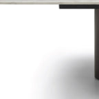 108" Brown And Black Marble And Stainless Steel Dining Table