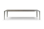 118" Light Gray And Nickel Wood And Stainless Steel Dining Table