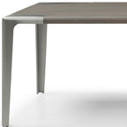 118" Light Gray And Nickel Wood And Stainless Steel Dining Table