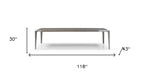 118" Light Gray And Nickel Wood And Stainless Steel Dining Table
