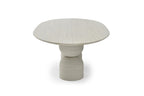 94" Beige Marble Double Pedestal Base Oval Dining Table