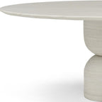 94" Beige Marble Double Pedestal Base Oval Dining Table