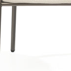 Beige and Gunmetal Boucle and Steel Dining Arm Chair