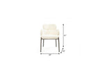 Beige and Gunmetal Boucle and Steel Dining Arm Chair