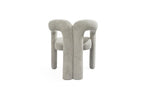 Dark Gray Boucle Partially Open Back Dining Arm Chair