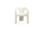 Dark Gray Boucle Partially Open Back Dining Arm Chair