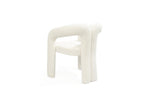 Dark Gray Boucle Partially Open Back Dining Arm Chair