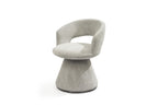 Dark Gray Boucle Partially Open Back Swivel Dining Arm Chair