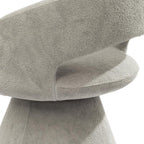 Dark Gray Boucle Partially Open Back Swivel Dining Arm Chair
