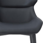 Gray and Black Upholstered Faux Leather Dining Side Chair