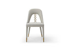 Set of Two Gray Upholstered Faux Leather Dining Side Chairs