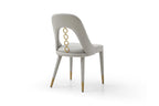 Set of Two Gray Upholstered Faux Leather Dining Side Chairs