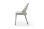 Set of Two Gray Upholstered Faux Leather Dining Side Chairs