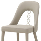 Set of Two Gray and Silver Faux Leather and Stainless Steel Dining Side Chairs